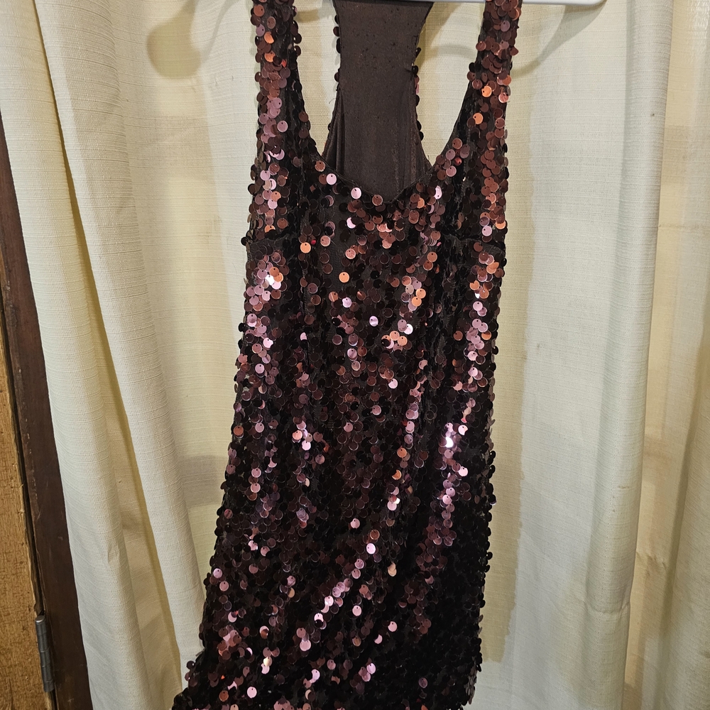 Forever 21 Pink Sequin Backless Dress